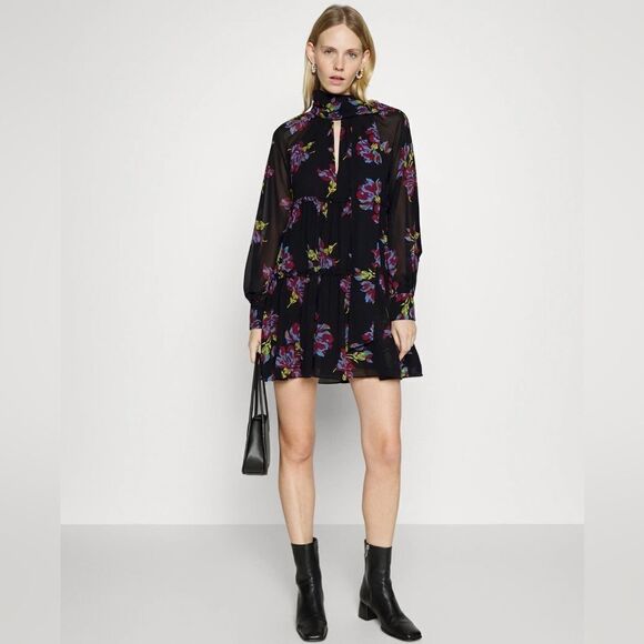Cinq à Sept Revina Floral Print Mini Dress size 4 - Picture 1 of 14